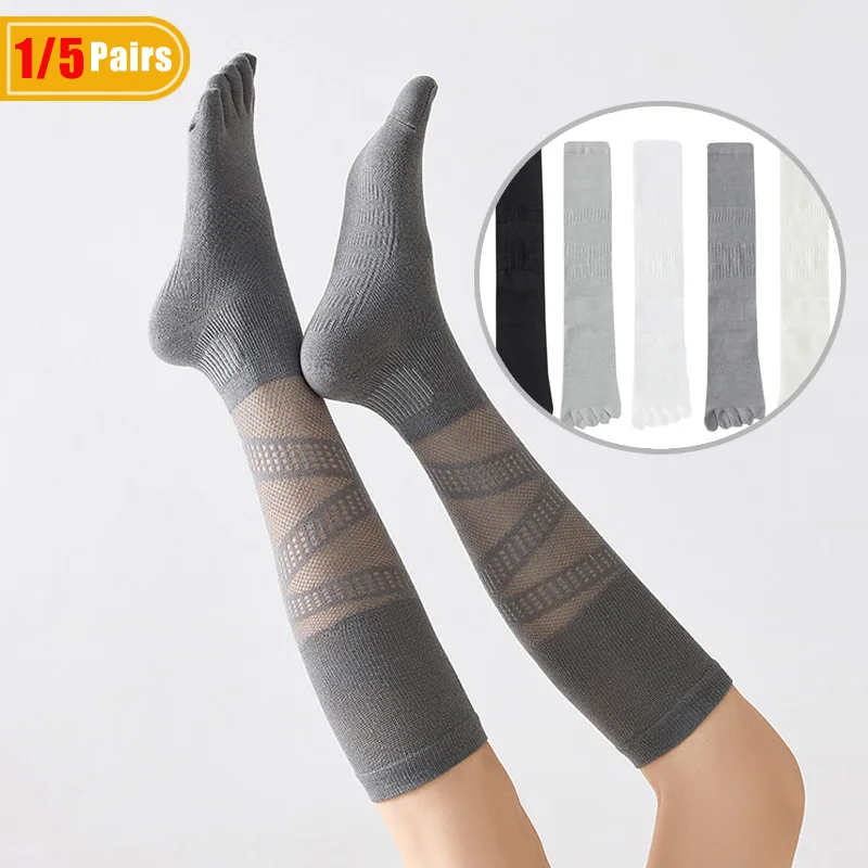 Ankle Support Badminton - 1/5 Par Damskich Kompresyjnych Skarpet Pięciopalcowych